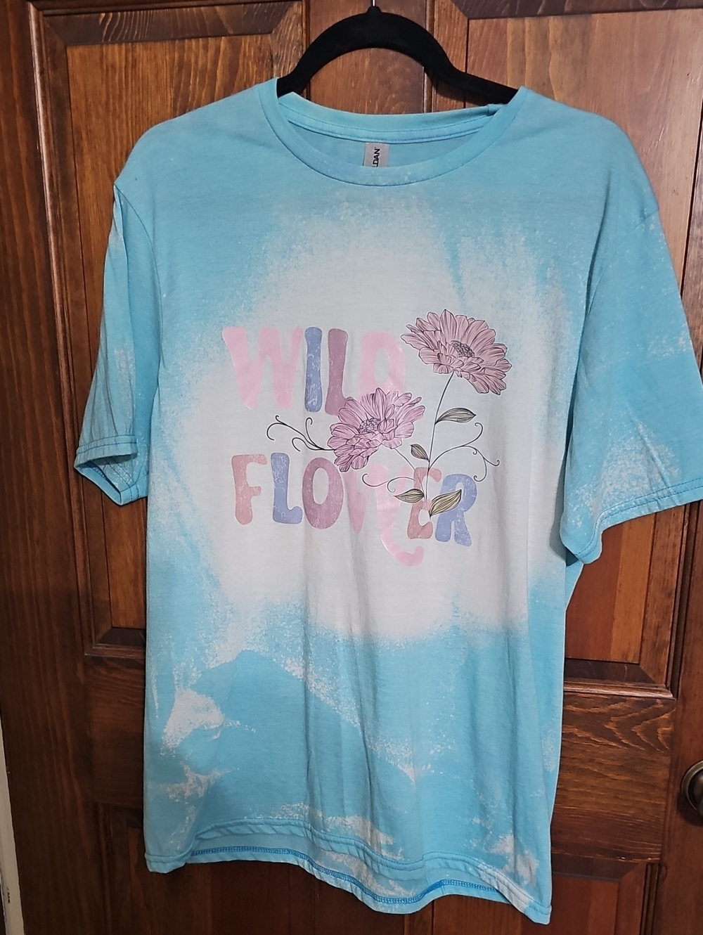 Womens Wild Flower Graphic Short Sleeve Tee Size Large